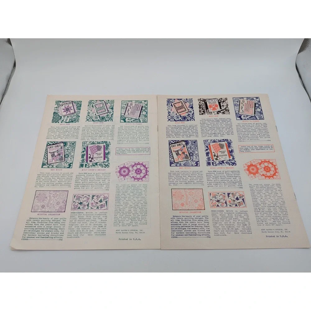 Vintage Aunt Martha's Quilt Pattern Booklets Lot of 6 Pieced Applique Designs